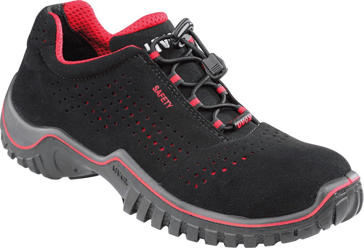 Uvex Motion Style ESD werkschoen - S1 - zwart/rood 43