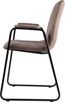 Rome  Eetkamerstoel - Sand | Microvezel | Zwart stalen poten | Design eetkamerstoel