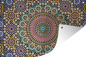 Muurdecoratie Een bovenaanzicht van Marokkaans mozaïek - 180x120 cm - Tuinposter - Tuindoek - Buitenposter