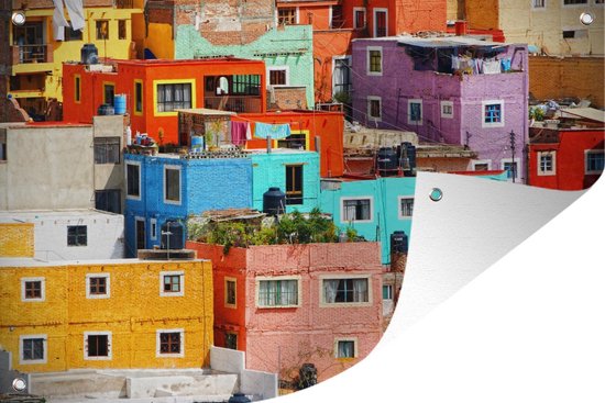 Kleurrijke steden van Mexico Tuinposter 60x40 cm - Foto op Tuinposter (tuin decoratie)