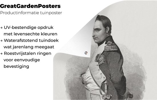 Illustration de Napoleon Bonaparte sur fond blanc affiche de jardin 30x40 cm - petit - Toile de jardin / Toile d'extérieur / Peintures d'extérieur (décoration de jardin)