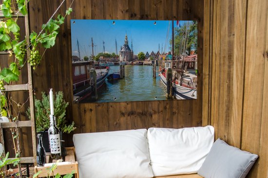 Le vieux port de Hoorn au printemps affiche de jardin 120x80 cm - Toile de jardin / Toile d'extérieur / Peintures d'extérieur (décoration de jardin)