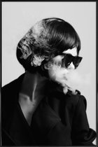 JUNIQE - Poster met kunststof lijst Smoke II -13x18 /Wit & Zwart