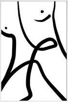 JUNIQE - Poster met kunststof lijst Aligned -13x18 /Grijs & Ivoor