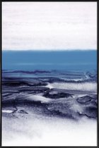 JUNIQE - Poster in kunststof lijst Blauw Landschap - abstract -30x45