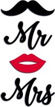 Crearreda 3d-muurstickers Mrs & Mr 15,5 X 34 Cm Zwart 4-delig