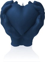 Blauw gelakte figuurkaars, design: Hart in Handen Hoogte 16 cm (35 uur)