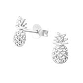 Aramat jewels ® - Oorbellen ananas 925 zilver zilverkleurig 5mm x 9mm