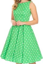 Cindy Polka Dot Dress Green Jurk - Vrouwen Jurk - Dames Jurk