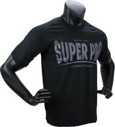Super Pro T-Shirt S.P. Logo Zwart/Grijs Extra Extra Small