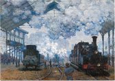 Station Saint-Lazare in Parijs, aankomst van een trein, Claude Monet - Foto op Posterpapier - 42 x 29.7 cm (A3)