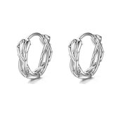 Gading® Unisex Klapoorringen - dames heren Oorbellen - zilver rond buis -11mm - zilver 925