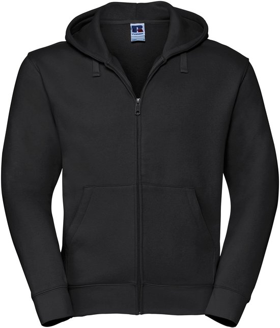 Russell Mens Authentic Full Zip Sweatshirt / Hoodie (Zwart)