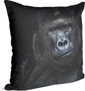 Silverback gorilla op zwarte achtergrond - Foto op Sierkussen - 60 x 60 cm