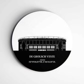 IDecorate - Schilderij - Fc Twente Stadion De Grolsch Veste Voetbalclubs - Zwart En Wit - 120 X 120 Cm