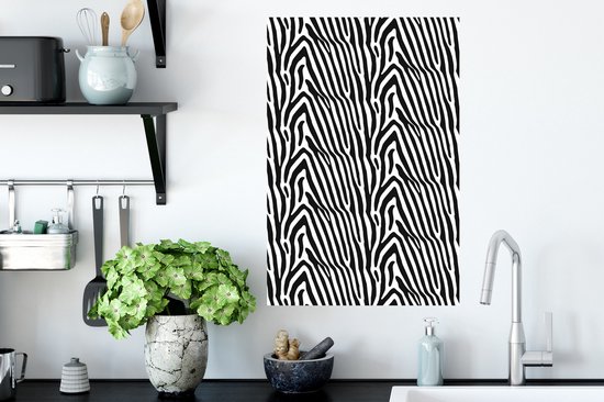 Sticker Muursticker Imprimé animal Safari - Imprimé zèbre - 40x60 cm - film autocollant - sticker mural repositionnable