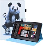 Voor Amazon Kindle Paperwhite 4/3/2/1 Animal Patroon Horizontale Flip Lederen Case met Houder & Kaartsleuven & Fotolijst & Slaap / Wake-up Functie (Fietsende Panda)