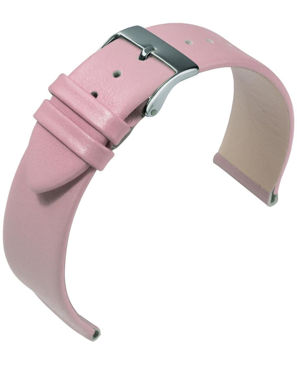 EULIT horlogeband - leer - 14 mm - roze - metalen gesp