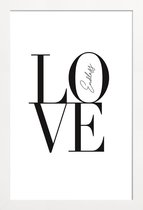 JUNIQE - Poster met houten lijst Endless Love -13x18 /Wit & Zwart