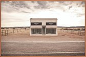 JUNIQE - Poster met kunststof lijst Prada Marfa -30x45 /Bruin & Ivoor