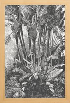 JUNIQE - Poster in houten lijst Palms in Water -40x60 /Grijs & Zwart