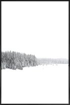 JUNIQE - Poster in kunststof lijst White White Winter 1/2 -20x30