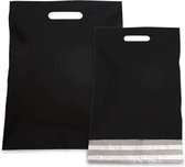 Plastic Verzendtassen 30x40+7cm Zwart (250 st.)