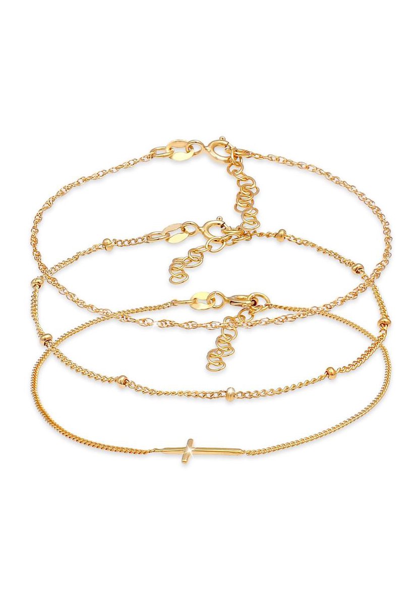 Elli - Armband - Dames gedraaid Bal Kruis Ontwerp Set van 3 in 925 Sterling Zilver - Dames
