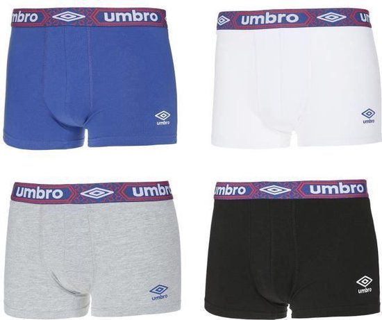 UMBRO Set van 4 Boxers Wit / Blauw / Grijs / Zwart Heren | bol.com