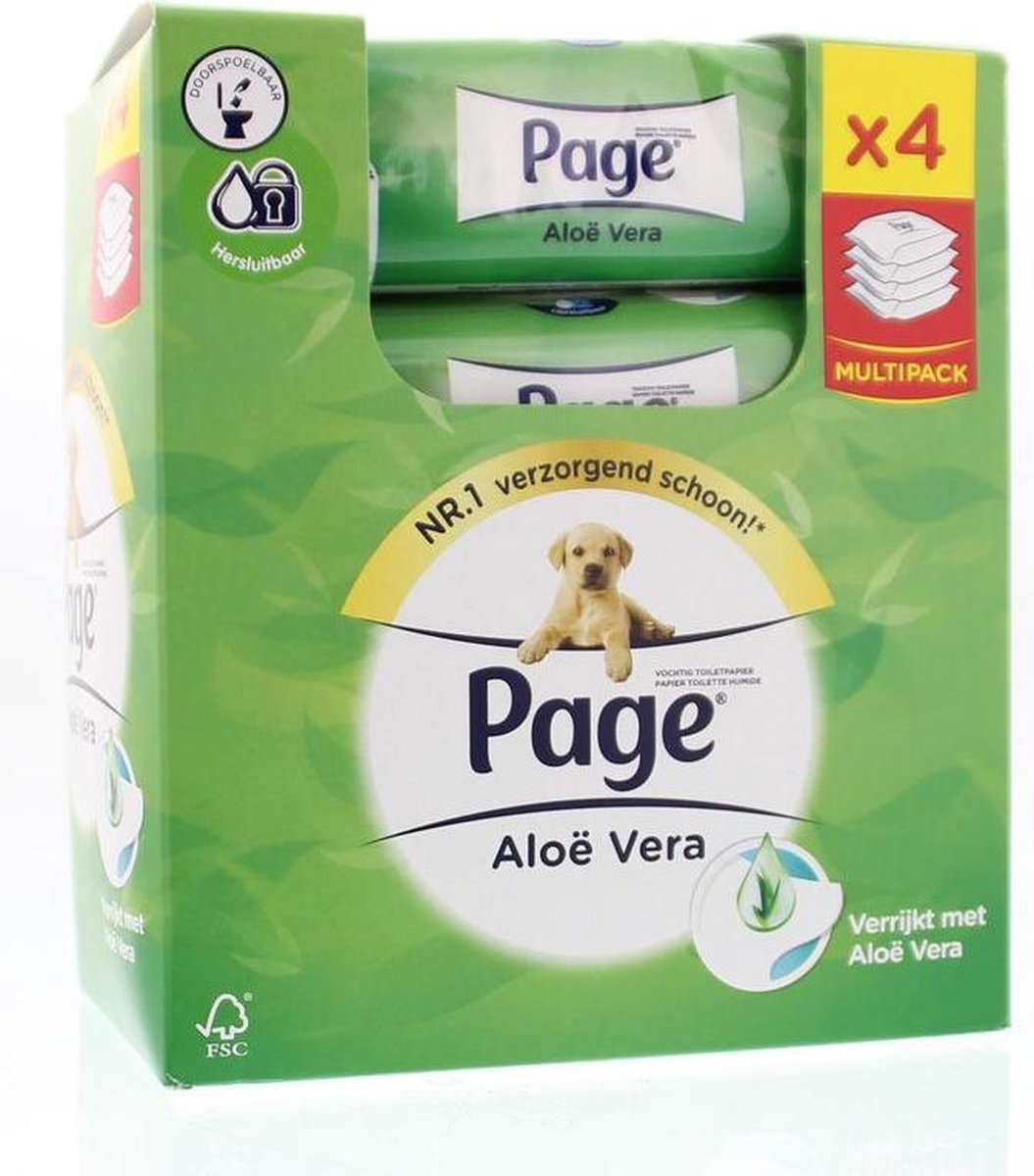Lotsbestemming Overblijvend Pigment Page - Vochtig toiletpapier Aloë Vera - 4x 38 stuks | bol.com