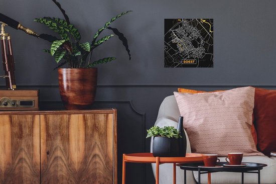 Poster Carte - Soest - Or - Zwart - 30x30 cm