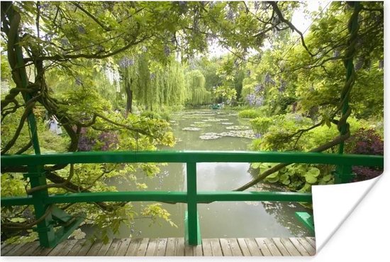 Poster Uitzicht op het water vanaf de Japanse brug in Monet's tuin in het Franse Giverny
