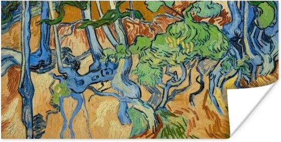 Boomwortels - schilderij van Vincent van Gogh 80x40 cm - Foto print op Poster (wanddecoratie woonkamer / slaapkamer)