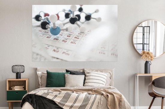 Poster Structure moléculaire et tableau périodique 180x120 cm - Tirage photo sur Poster (décoration murale salon / chambre) XXL / Groot format!