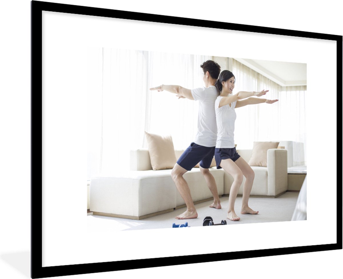 Fotolijst incl. Poster - Een zijaanzicht van twee mensen die met de