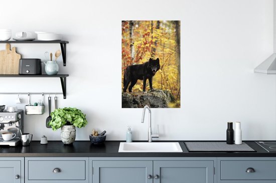Poster Wolf - Rots - Boom - 40x60 cm