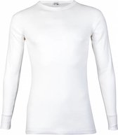 Heren shirt Lange mouw - 100% katoen - Aansluitend ondershirt mannen - Wit / XXL