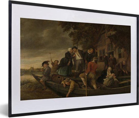 Fotolijst incl. Poster - Het vrolijk huiswaartskeren - Jan Steen - 60x40 cm - Posterlijst