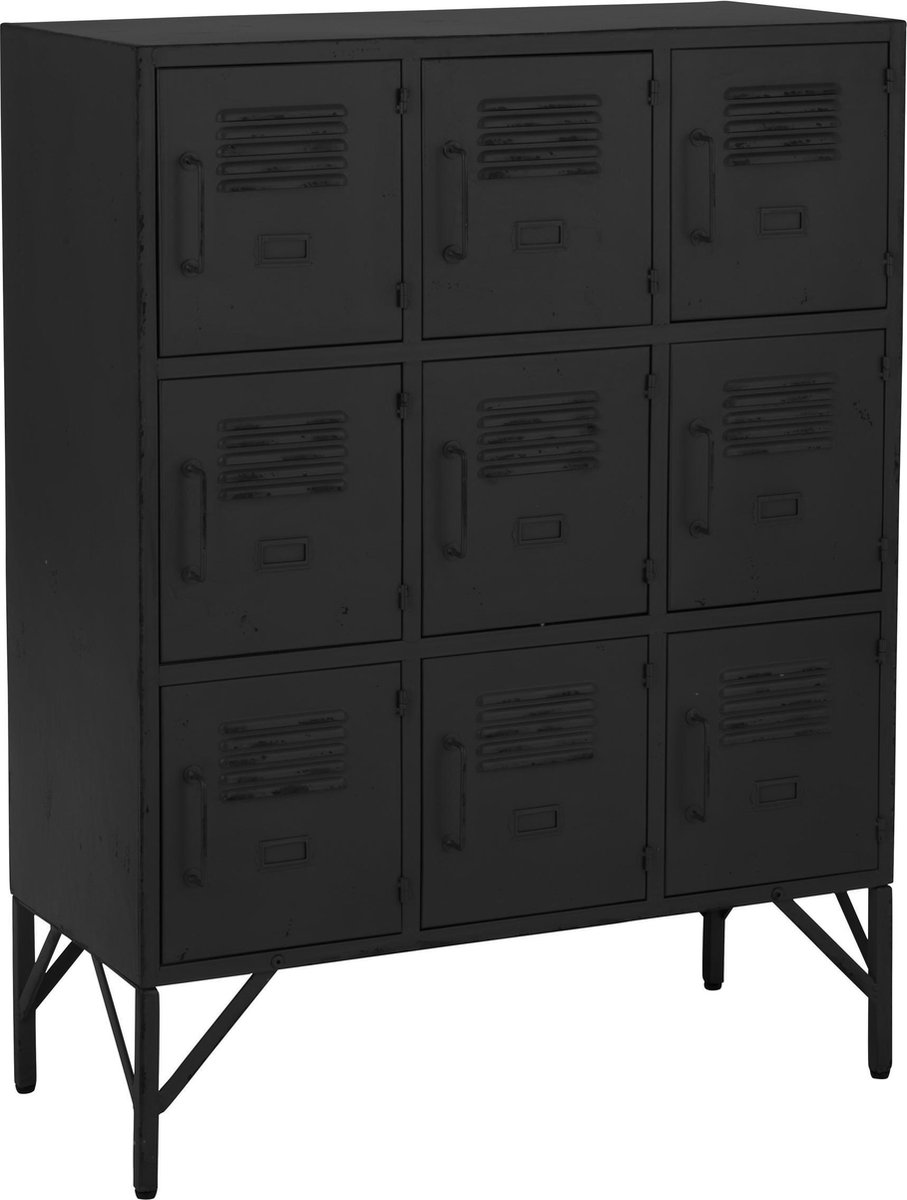 J-Line kast - 9 deuren - metaal - zwart