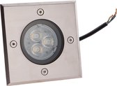 Lucande - LED inbouwspot - 3 lichts - Aluminium, roestvrij staal, glas - roestvrij staal - Inclusief lichtbronnen