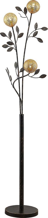 Lucande - lampadaire - 2 lumières - fer - H: 160 cm - G9 - , or