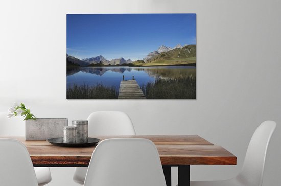 La jetée de Lai da Vons toile 90x60 cm - Tirage photo sur toile (Décoration murale salon / chambre)