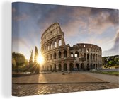 Canvas schilderij 180x120 cm - Wanddecoratie Rome - Colosseum - Italië - Muurdecoratie woonkamer - Slaapkamer decoratie - Kamer accessoires - Schilderijen