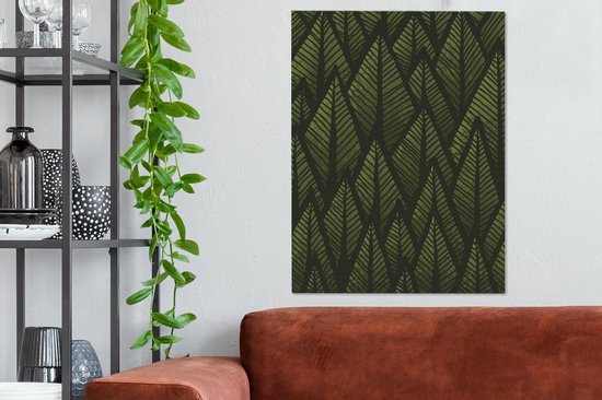 Canvas schilderij 60x80 cm - Wanddecoratie Abstracte illustratie van naaldbos - Muurdecoratie woonkamer - Slaapkamer decoratie - Kamer accessoires - Schilderijen op canvas