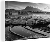 Canvas Schilderij Indonesië - Natuur - Zwart - Wit - 120x80 cm - Wanddecoratie