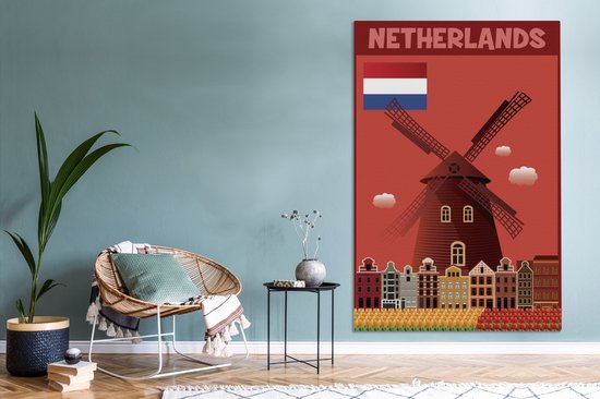 Tableau sur toile Une affiche des Nederland - 120x180 cm - Décoration murale XXL