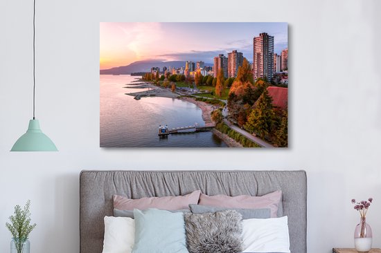 Peintures sur toile - Skyline de Vancouver au Canada - 150x100 cm - Décoration murale