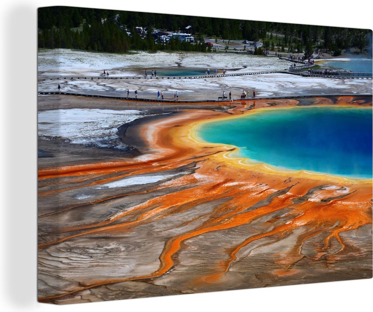 Canvas schilderij 150x100 cm - Wanddecoratie Geiser - Park - USA - Amerika - Landschap - M