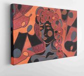 Girl with textured abstract background.  - Modern Art Canvas - Horizontal - 1683704050 - 40*30 Horizontal