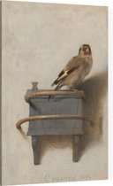Het puttertje, Carel Fabritius - Foto op Canvas - 30 x 45 cm